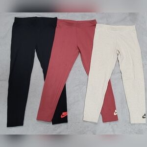 Nike Kids Leggings Trio - Black, Red, and Cream